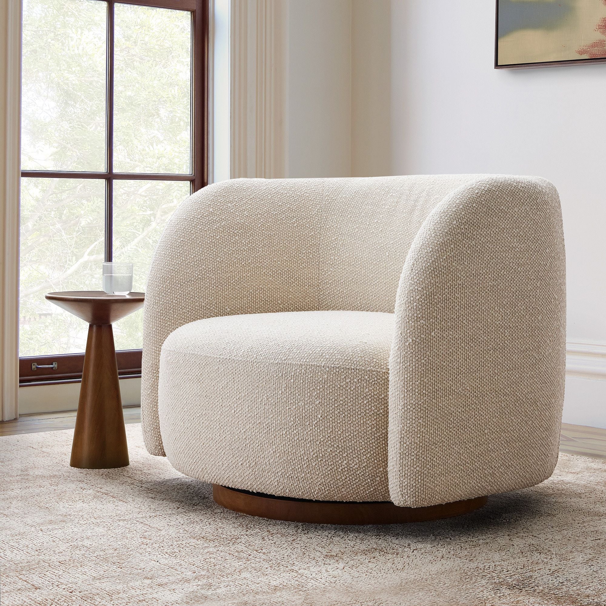 Michelle Boucle Swivel Sofa Chair