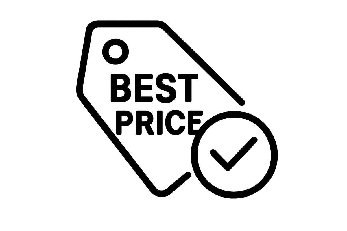 Best price assurance icon in black colour