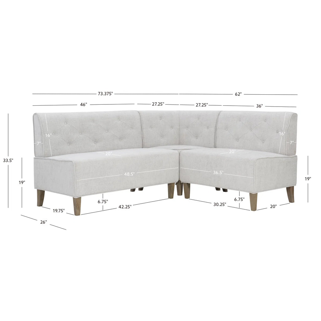Alejoa Upholstered Corner Nook And Dining Table Set