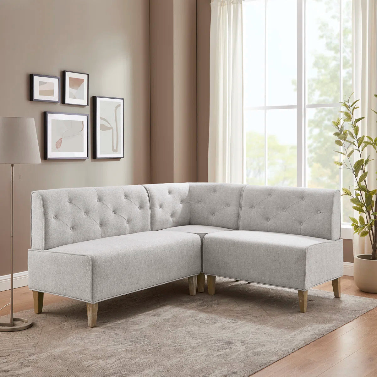 Alejoa Upholstered Corner Nook And Dining Table Set