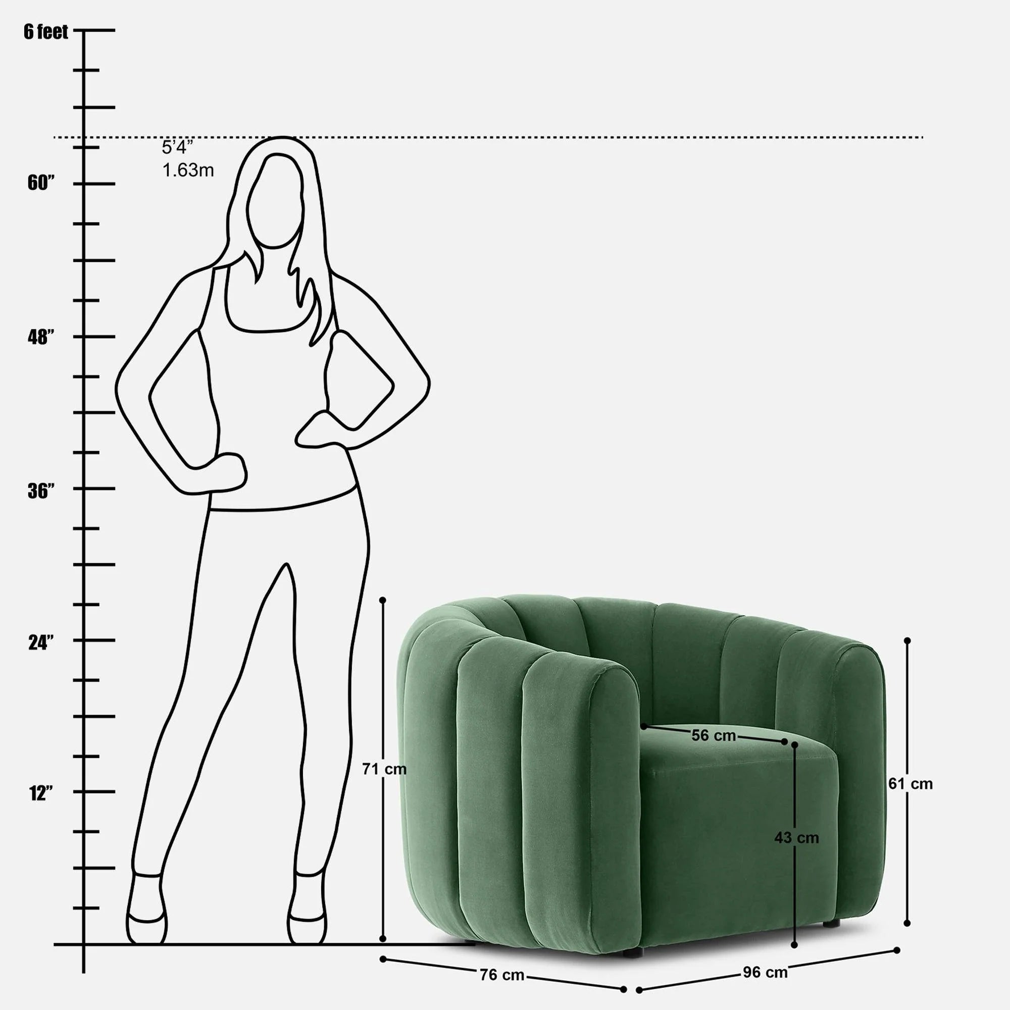 Amy Curvy Single Sofa Chair