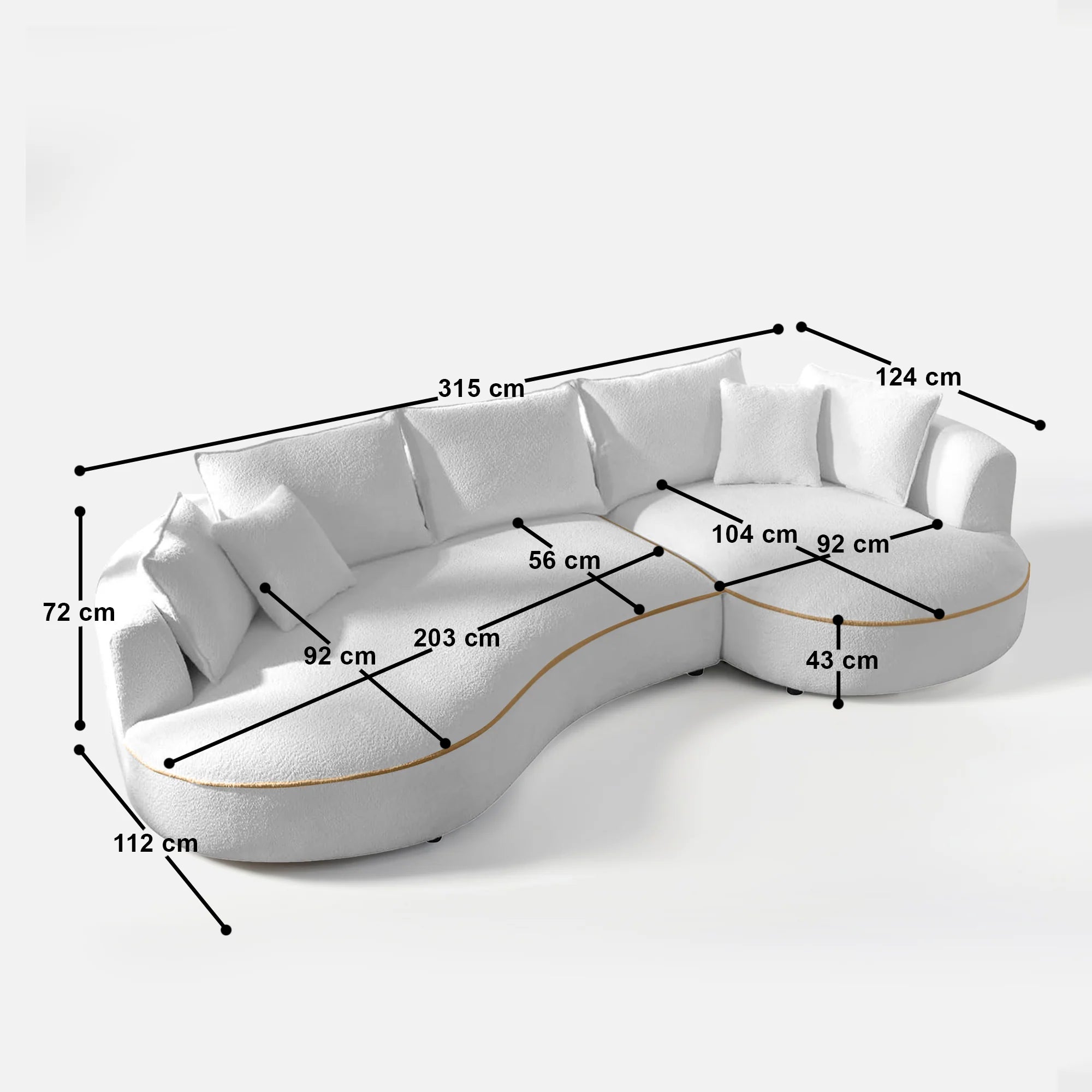 Ashley Curvy Sectional L Shape Sofa