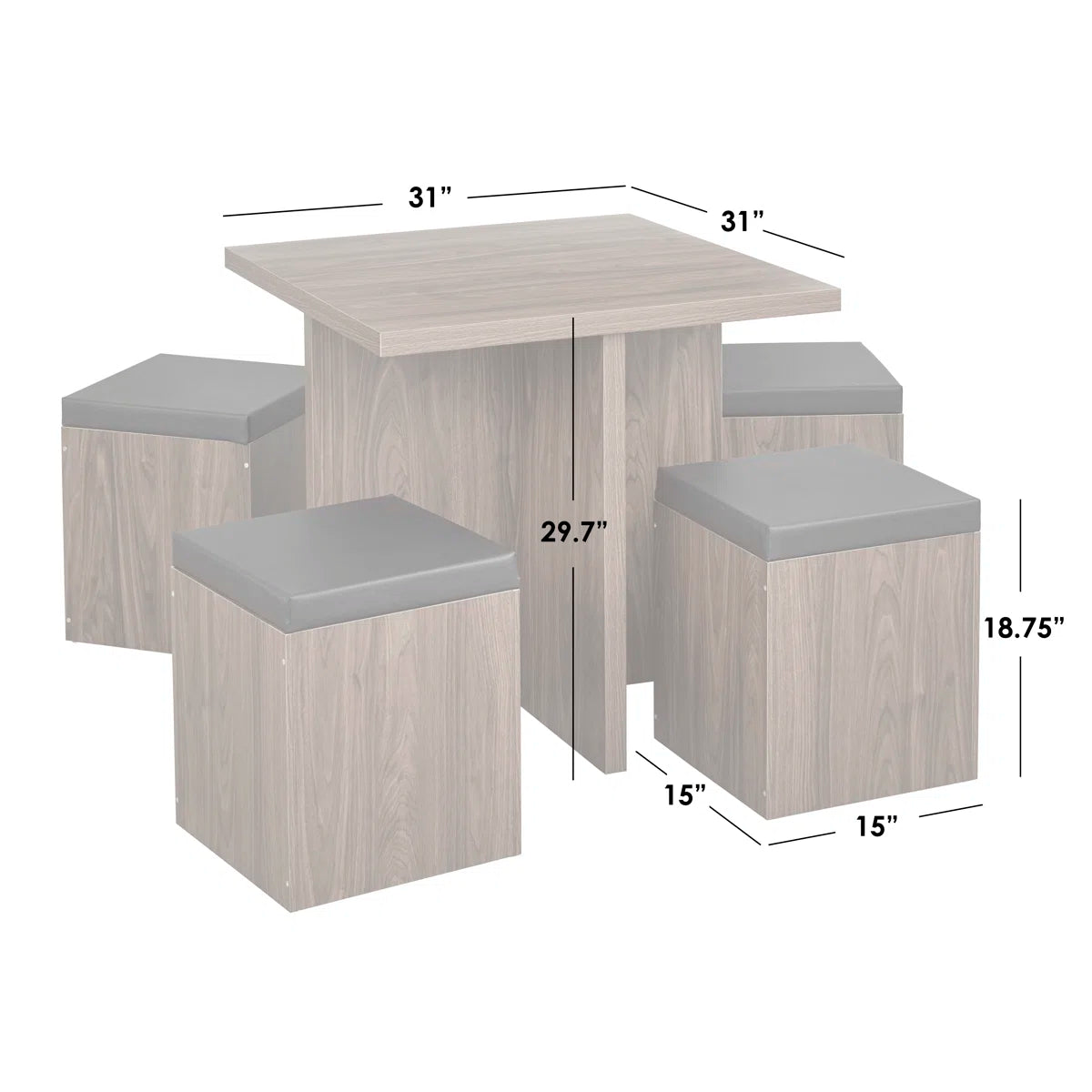 Badillo Dining Set 4 Seater
