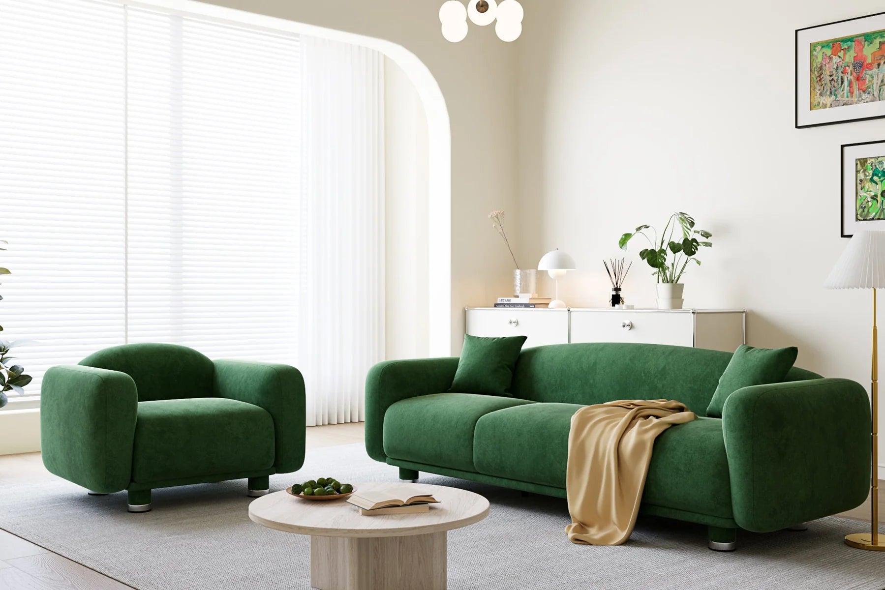 Beryl Curved 5 Seater Couch Sofa