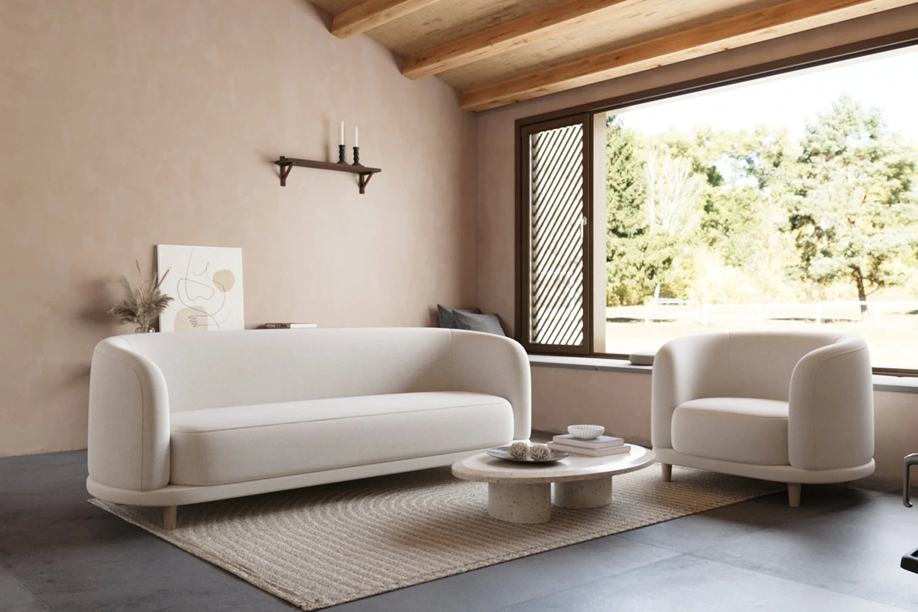 Cora Curved 5-Seater Couch Sofa