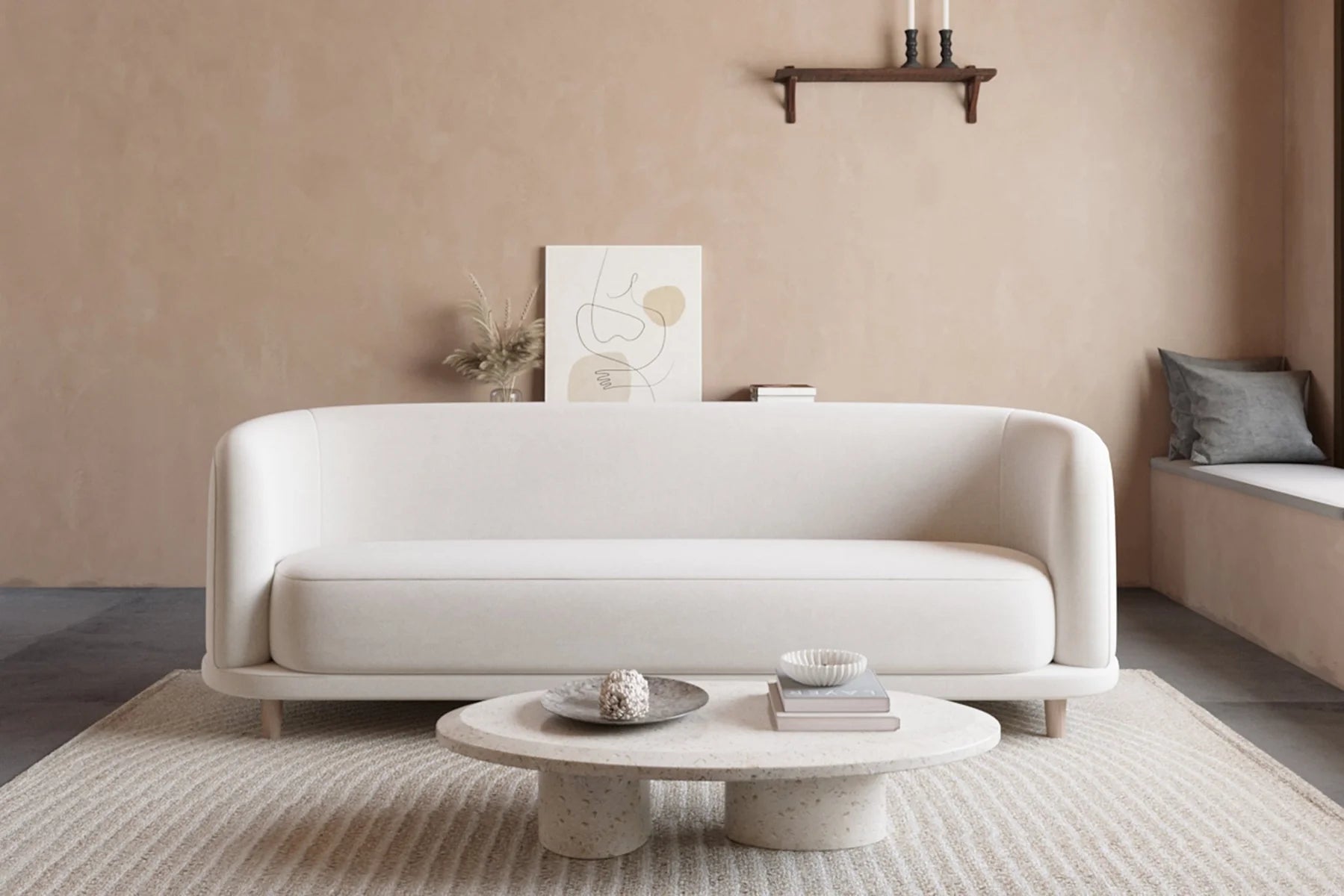 Cora Curved 5-Seater Couch Sofa