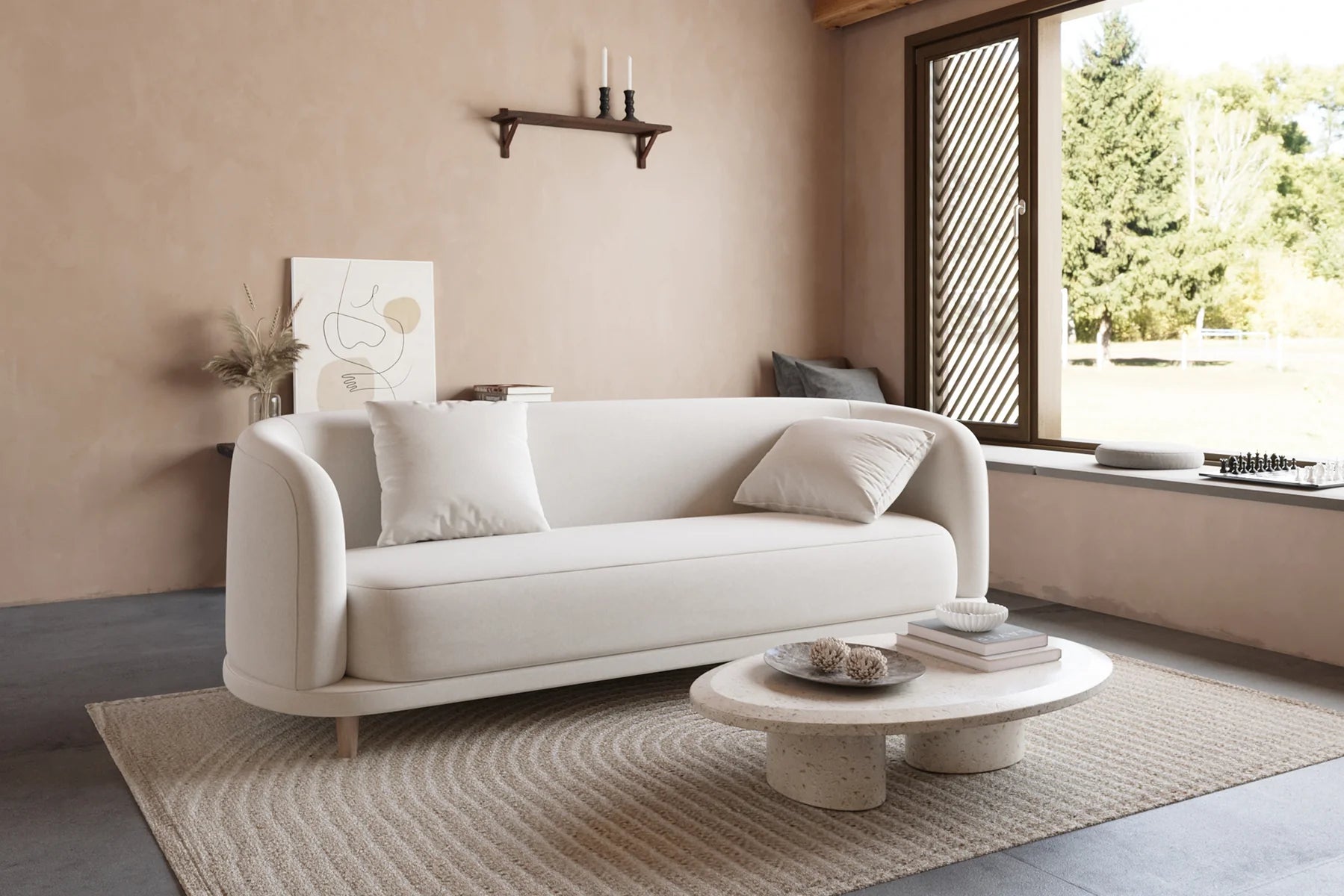 Cora Curved 5-Seater Couch Sofa