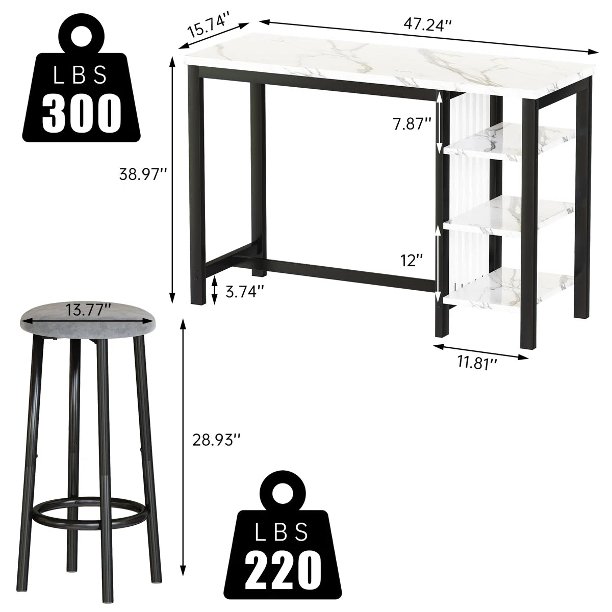 Counter Height Bar Table Set