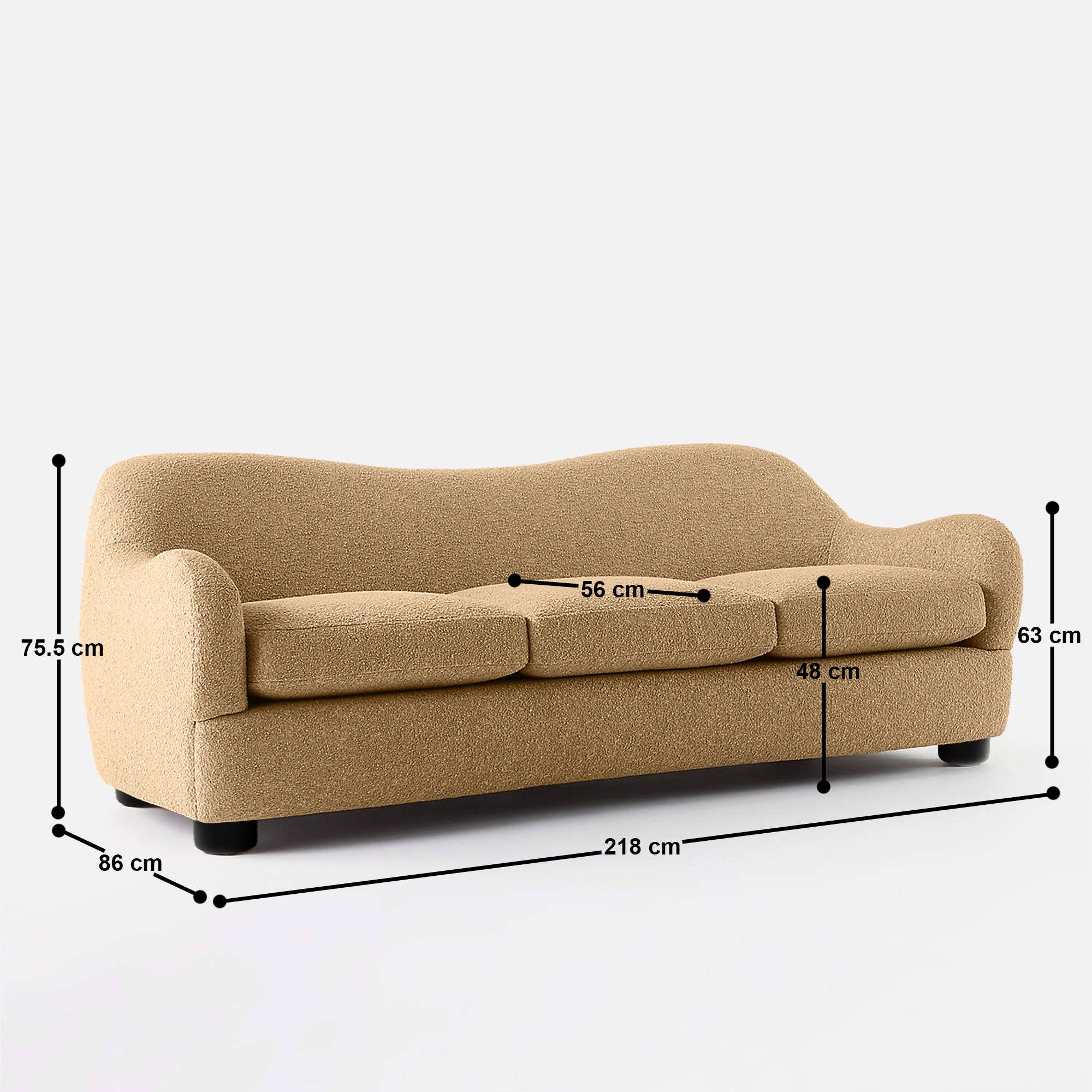 Cynthia Curvy 3 Seater Sofa
