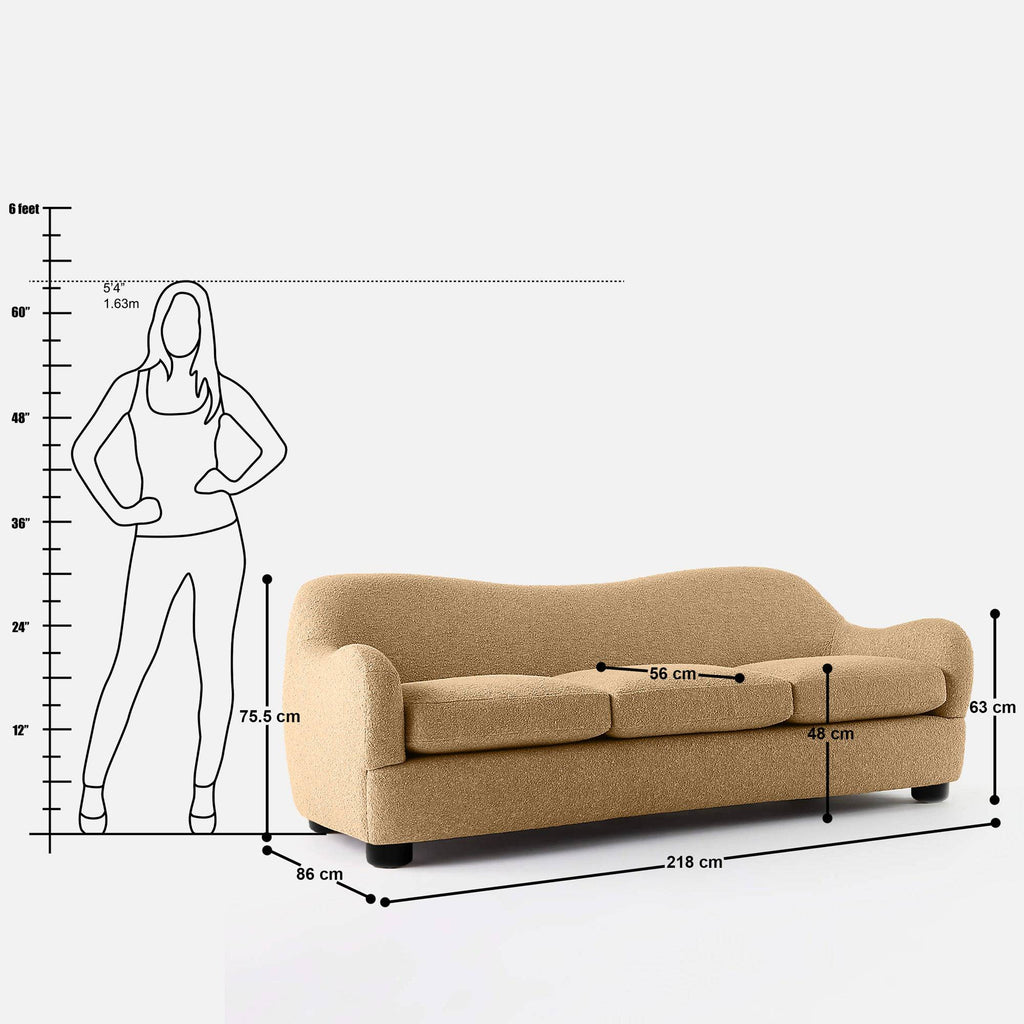 Cynthia Curvy 3 Seater Sofa