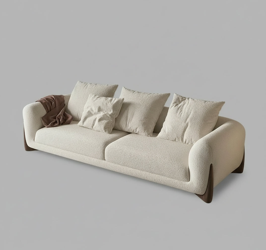 Daniel Boucle 4 Seater Sofa with Ottoman