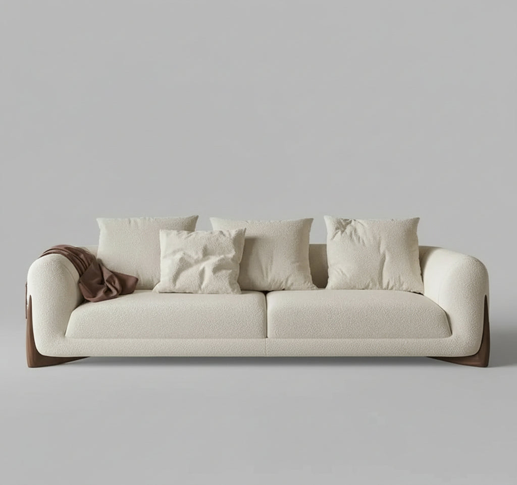 Daniel Boucle 4 Seater Sofa with Ottoman