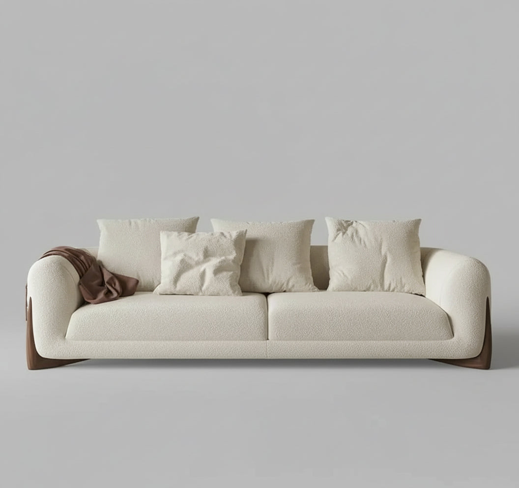 Daniel Boucle 4 Seater Sofa with Ottoman