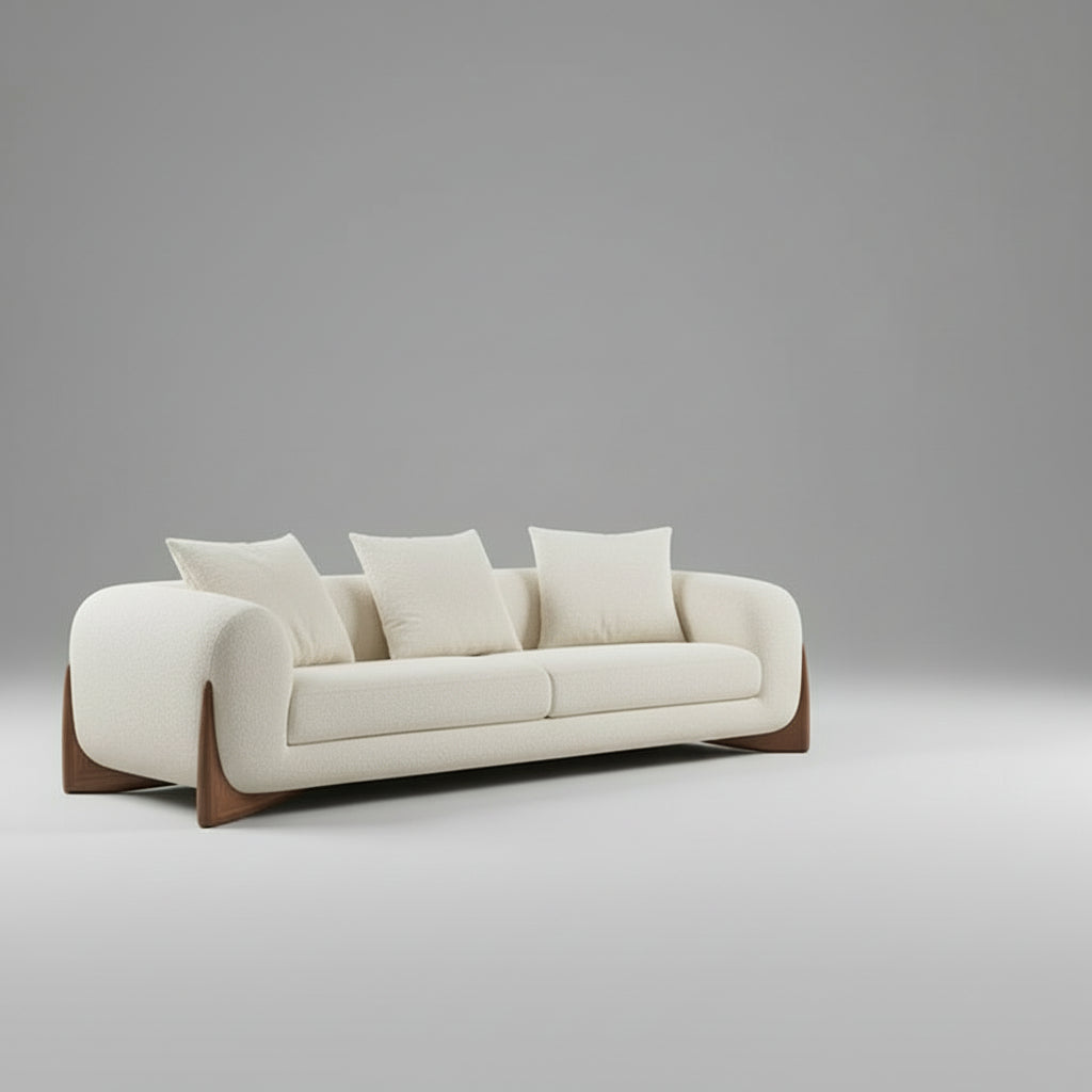 Daniel Boucle 4 Seater Sofa with Ottoman