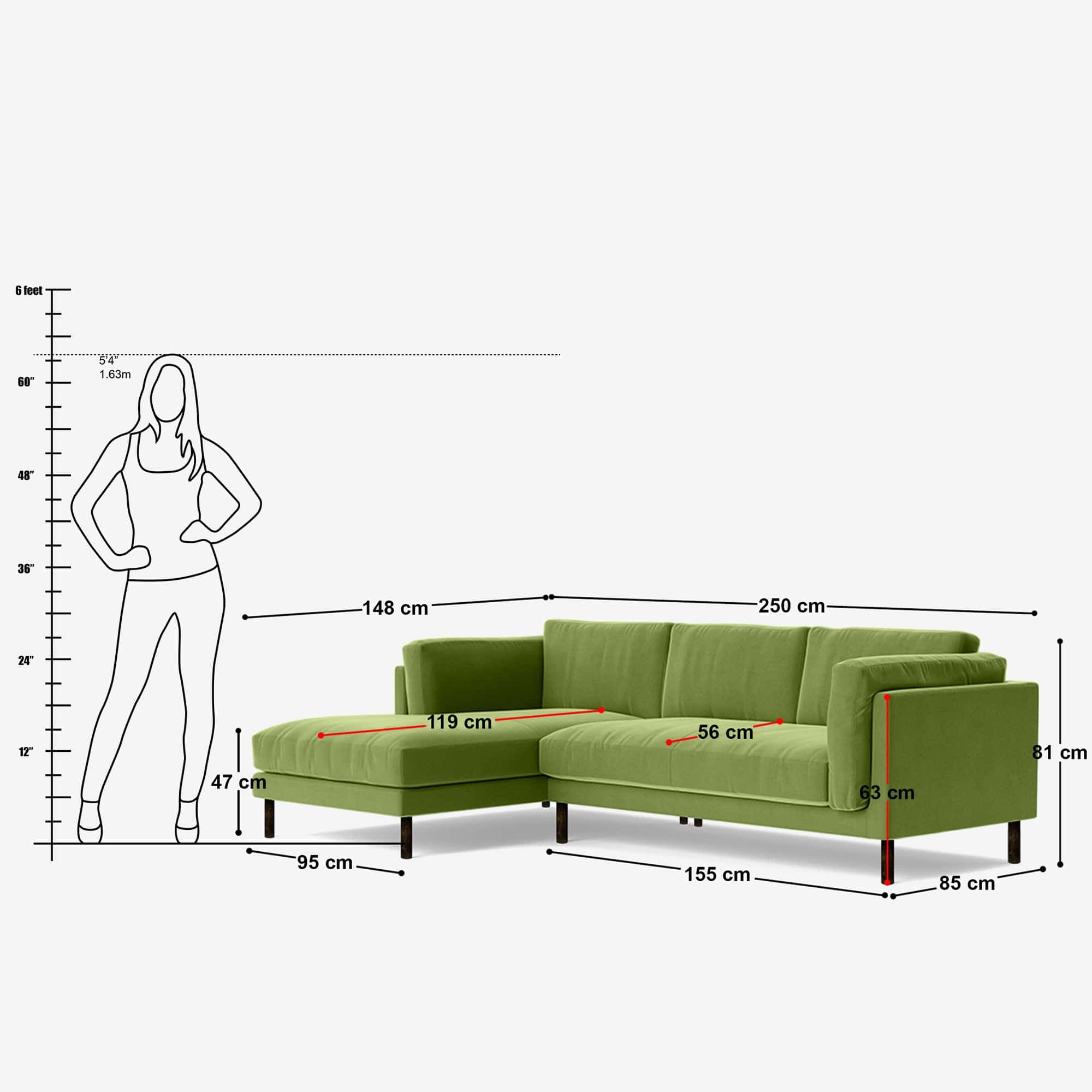 Deborah Sectional L Shaped Sofa