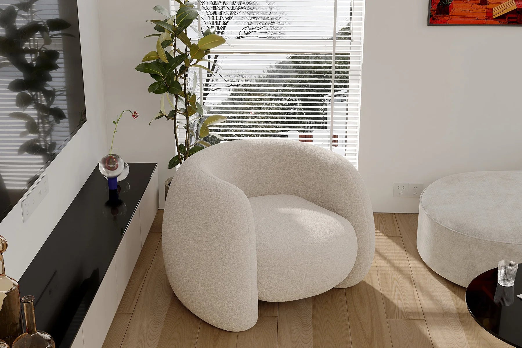 Dori Boucle Curved Lounge Chair