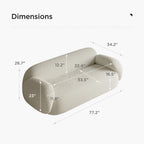 Dori Boucle Curved 3-Seater Couch Sofa