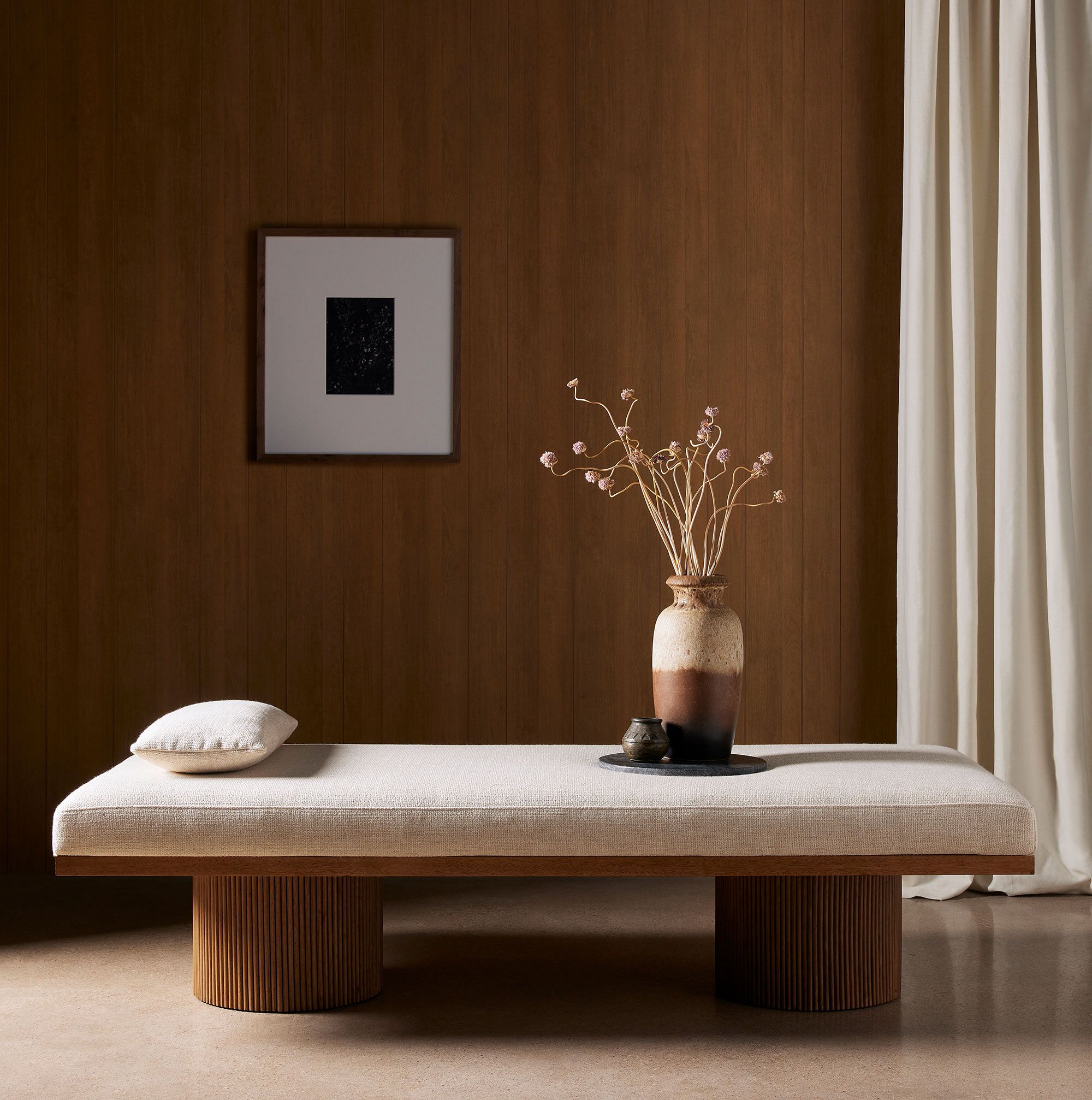Fluted Base Chaise Lounge