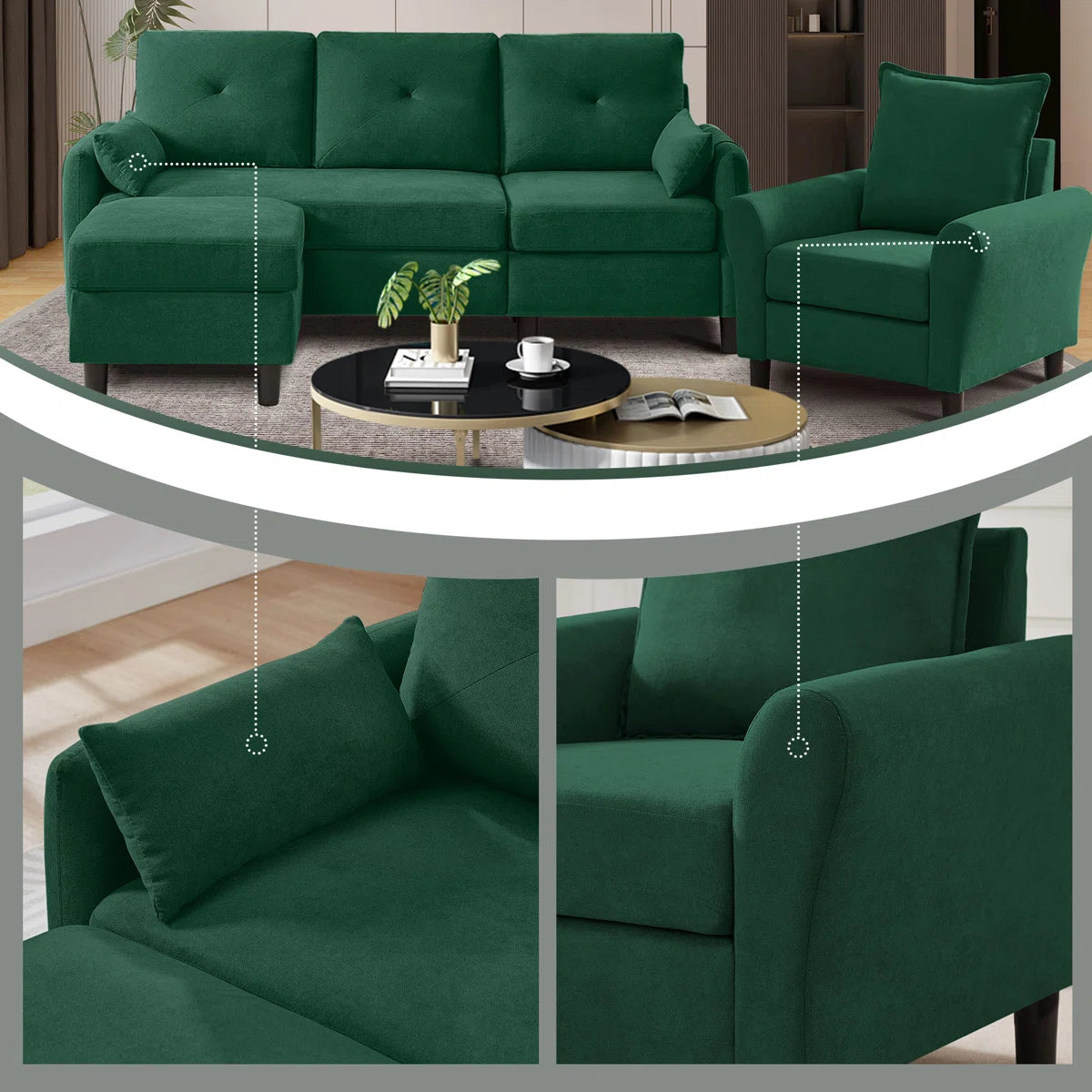 Jason 4 Seater Sofa Set with Ottoman