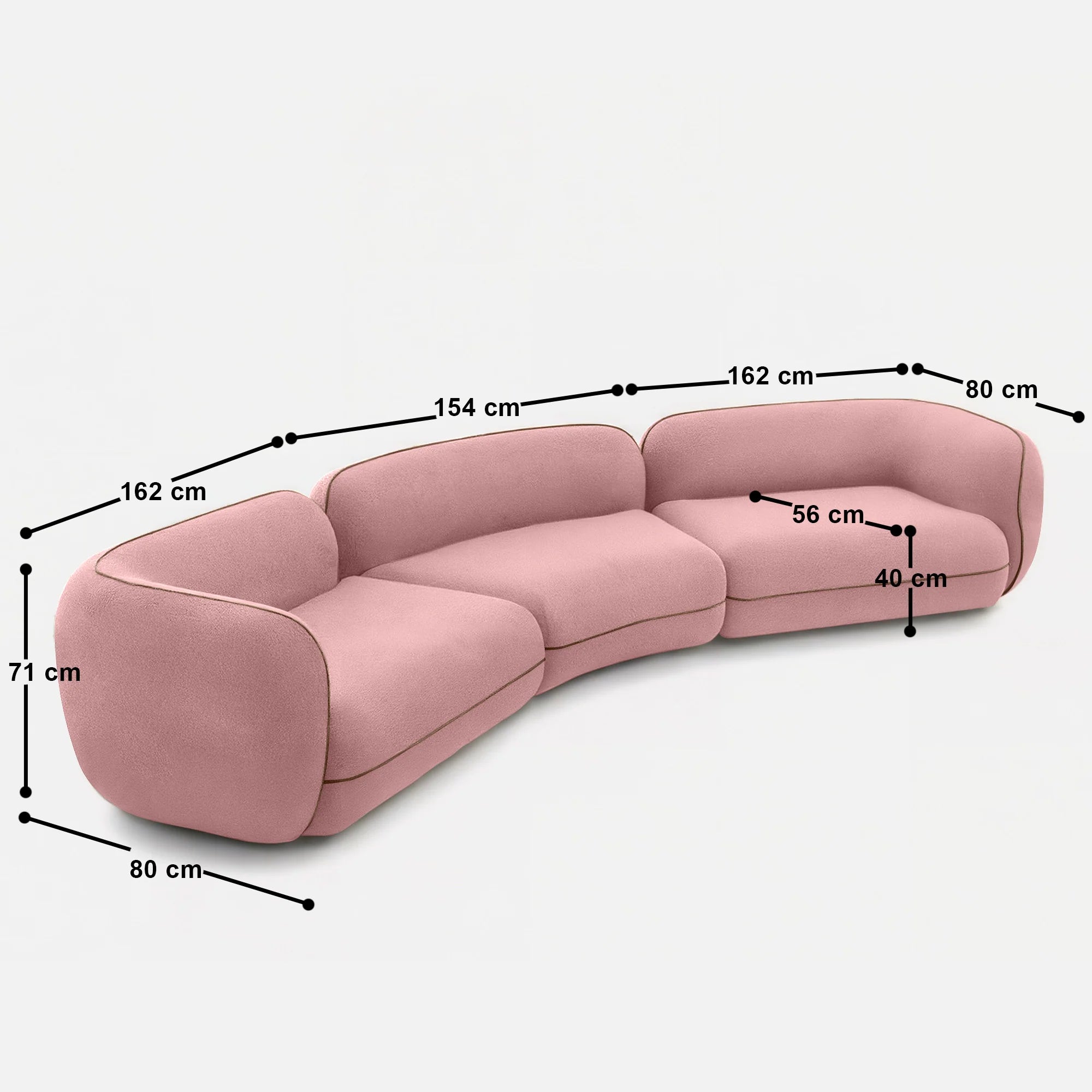 Jessica Curvy Sectional Sofa