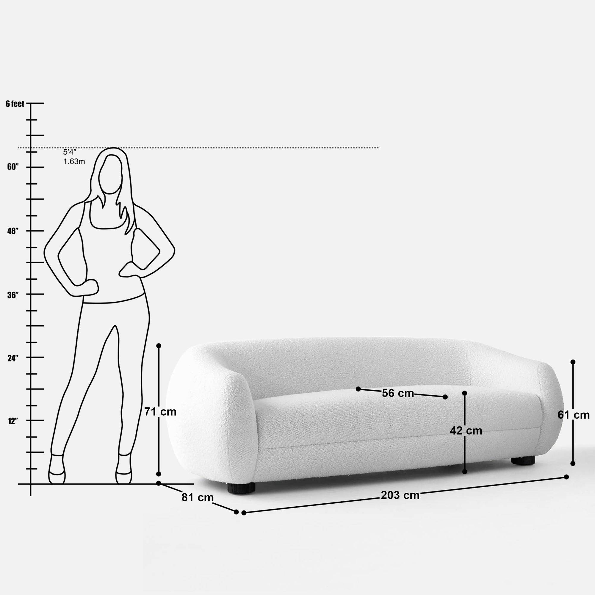 Laura Curvy 3 Seater Sofa