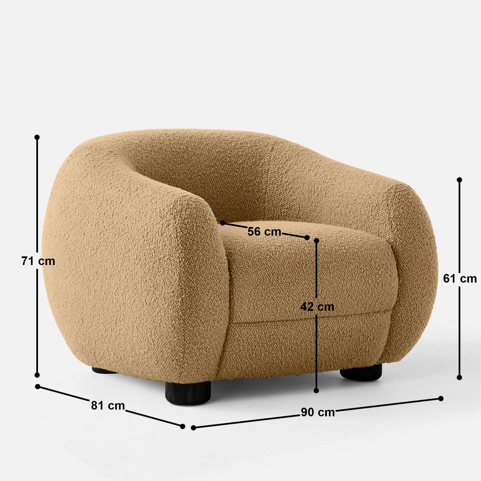 Laura Curvy Single Seater Sofa
