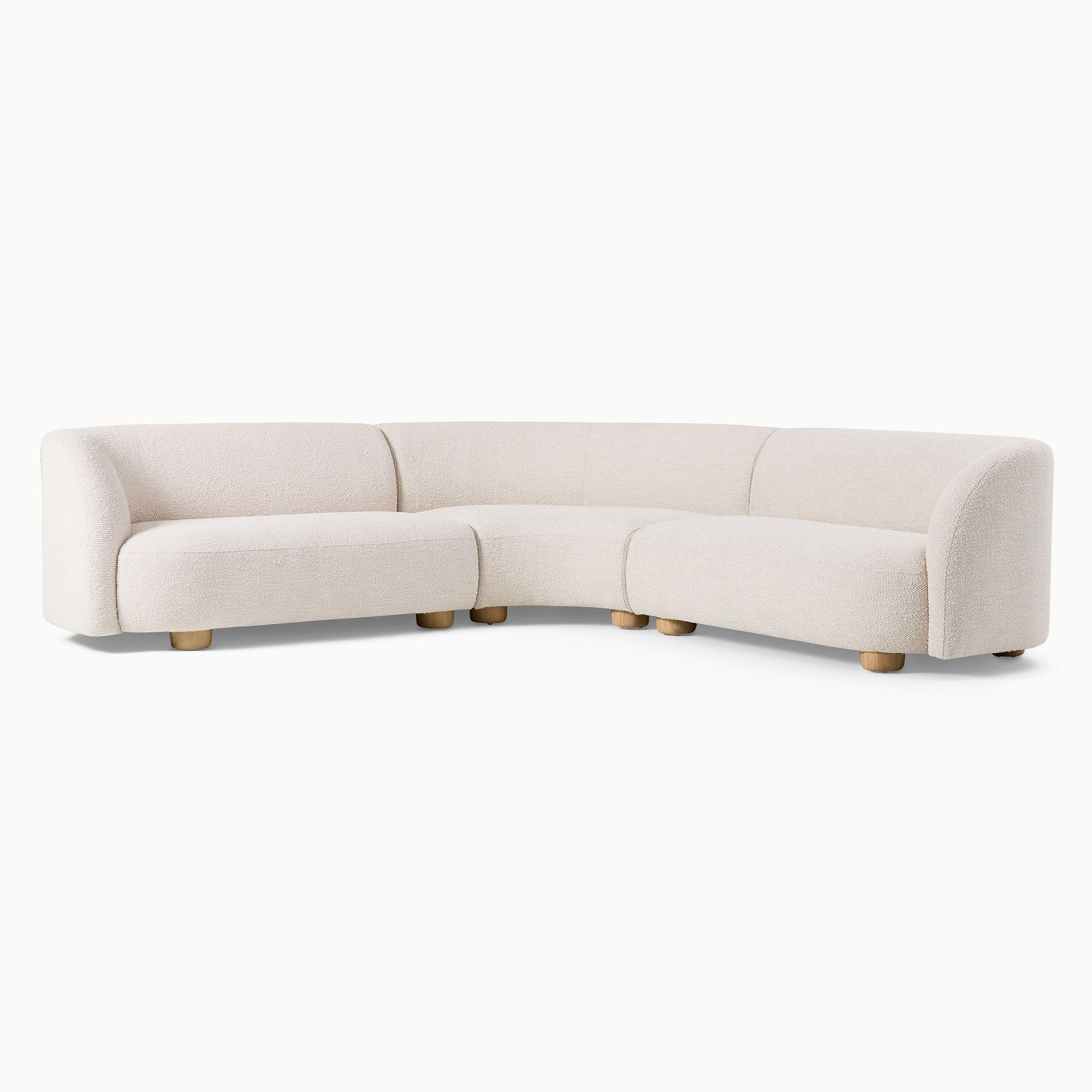 Laurent Boucle Curvy Sectional L Shape Sofa