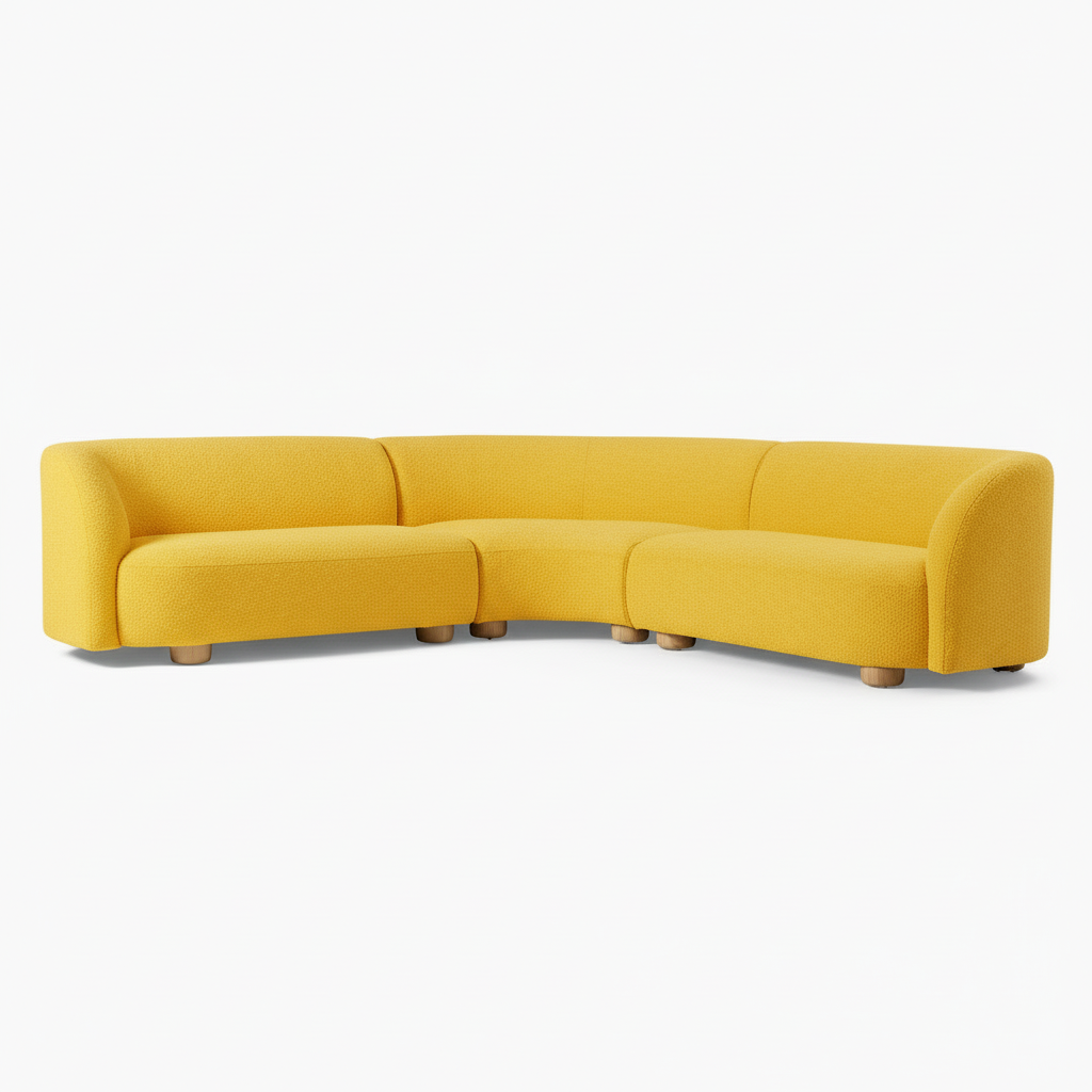 Laurent Boucle Curvy Sectional L Shape Sofa