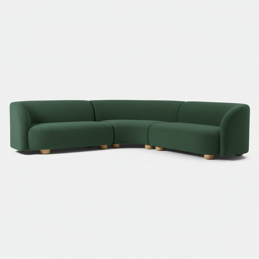Laurent Boucle Curvy Sectional L Shape Sofa