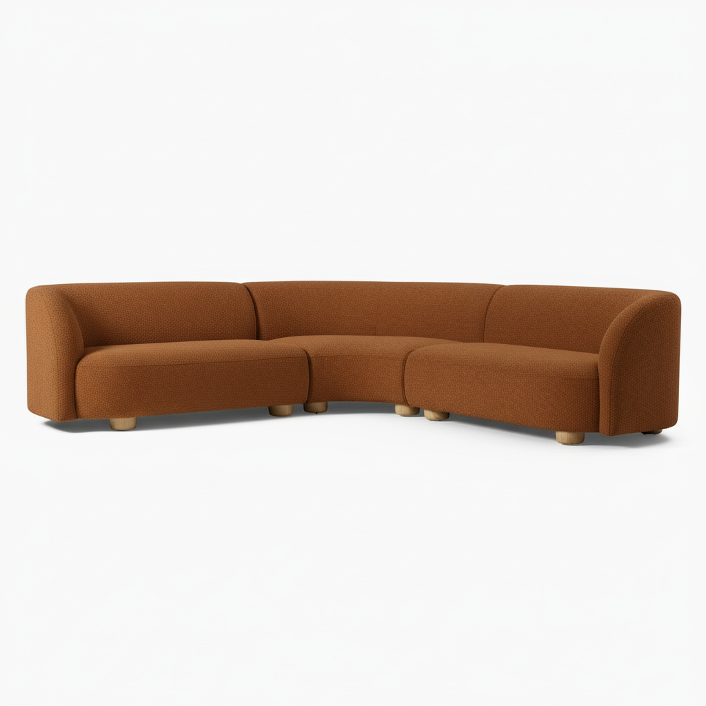 Laurent Boucle Curvy Sectional L Shape Sofa