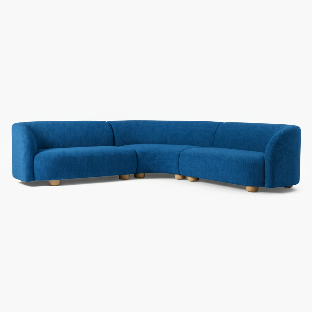 Laurent Boucle Curvy Sectional L Shape Sofa