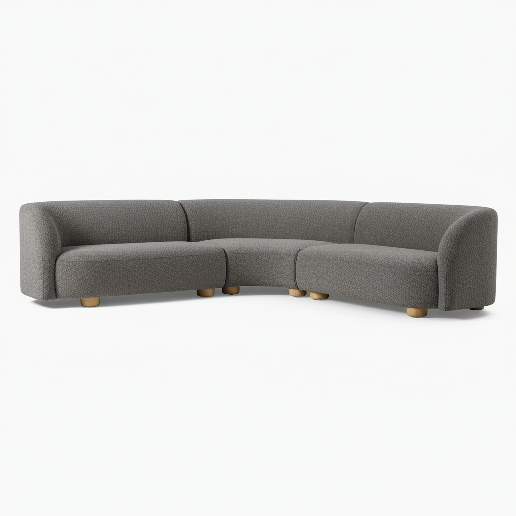 Laurent Boucle Curvy Sectional L Shape Sofa