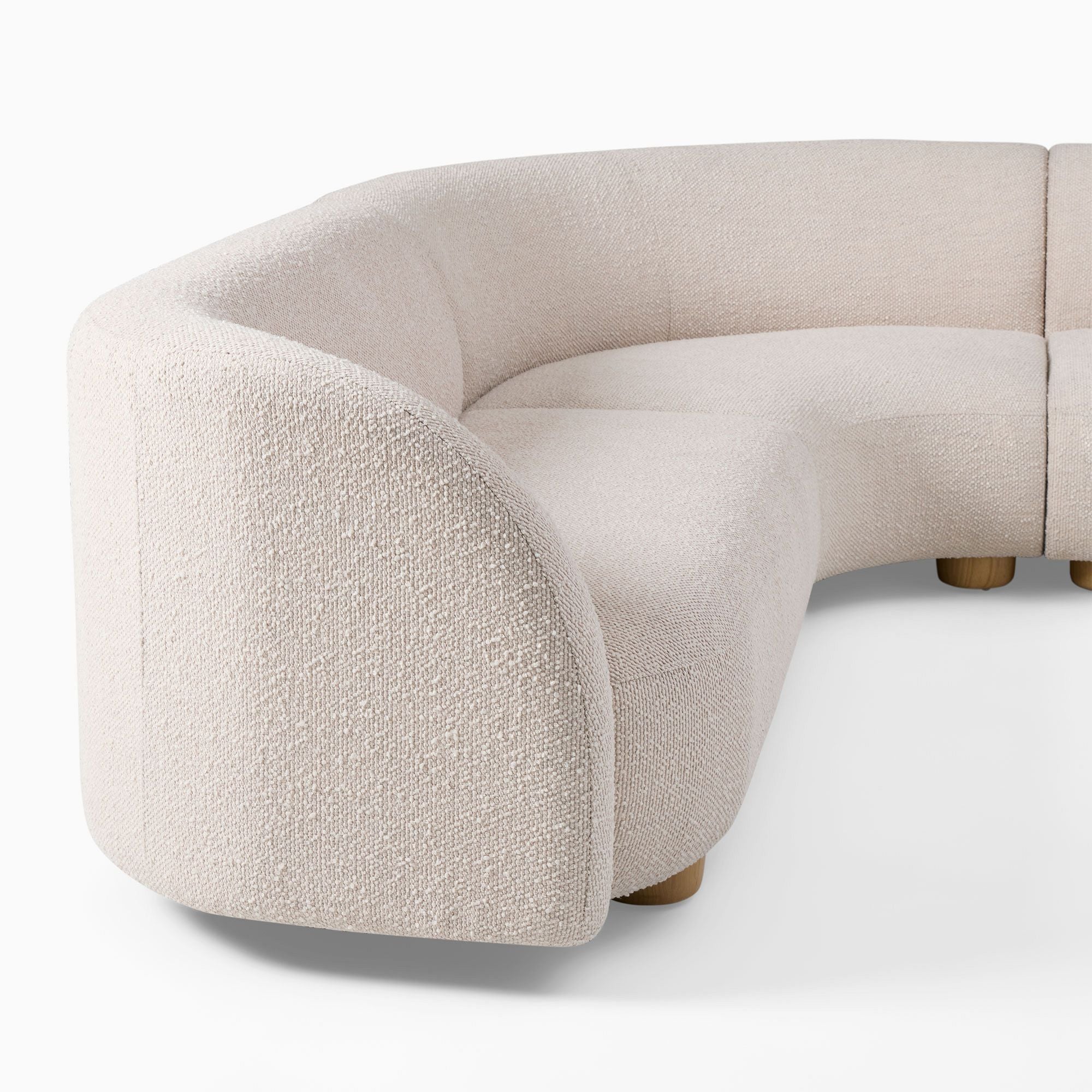 Laurent Boucle Curvy Sectional L Shape Sofa