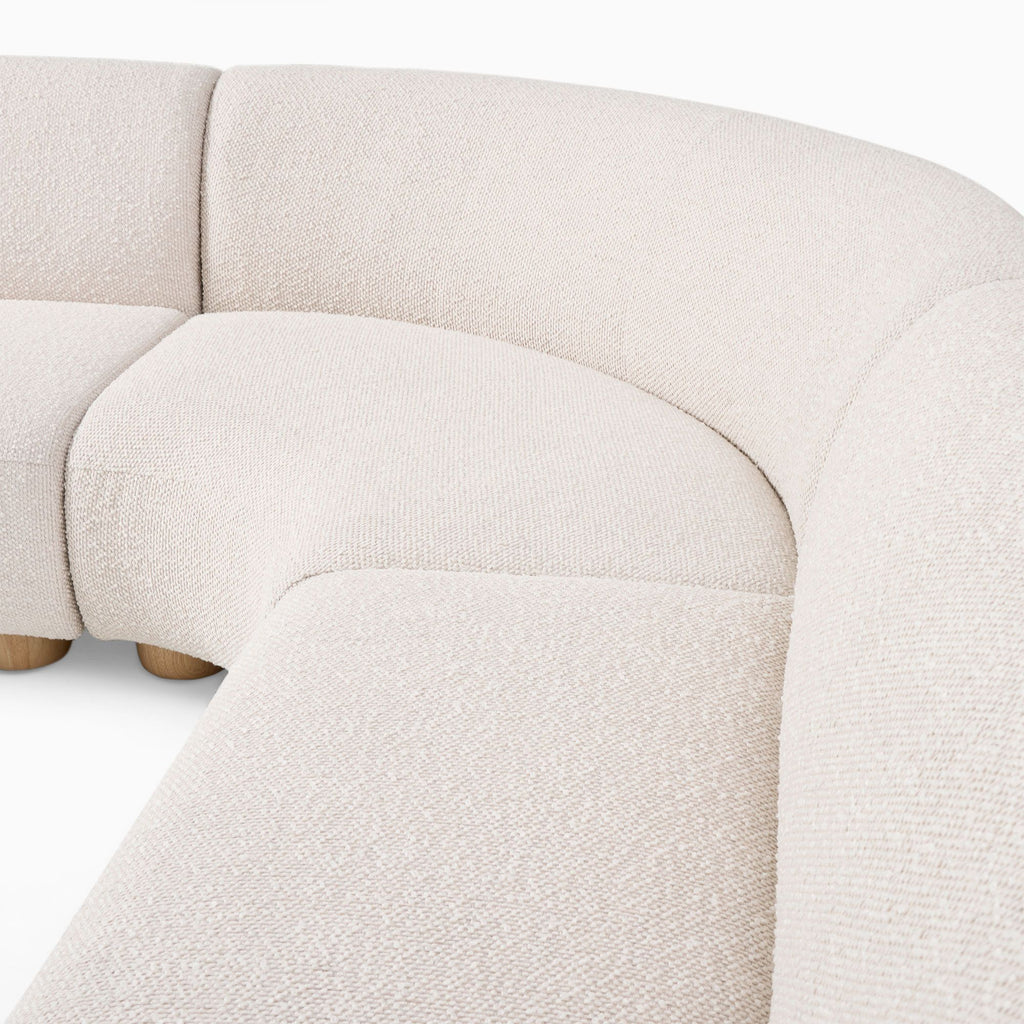 Laurent Boucle Curvy Sectional L Shape Sofa