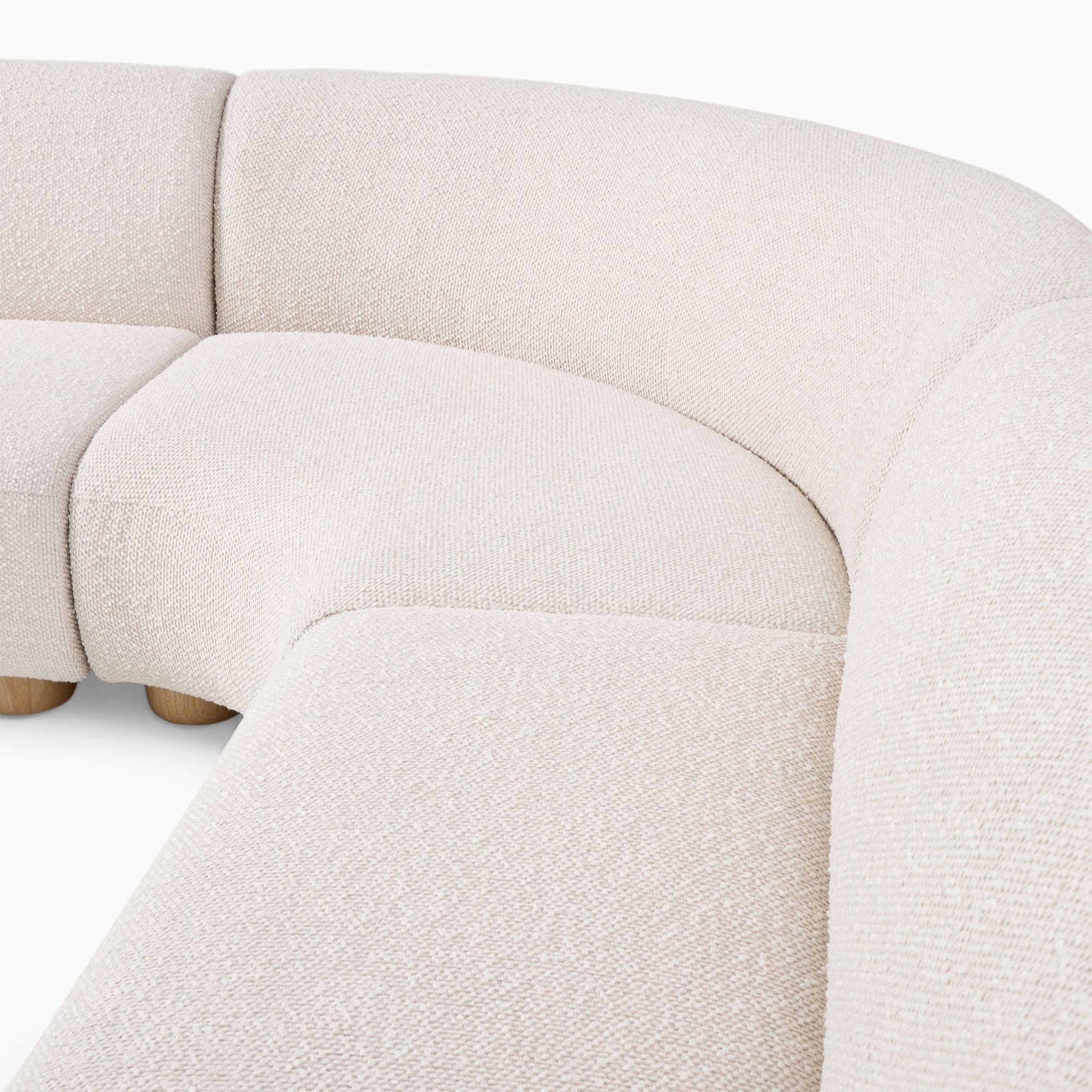 Laurent Boucle Curvy Sectional L Shape Sofa