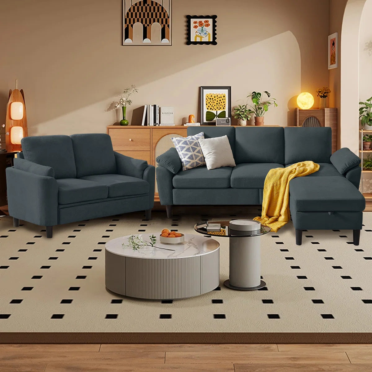 Lewis 5 Seater Sofa Set with Ottoman