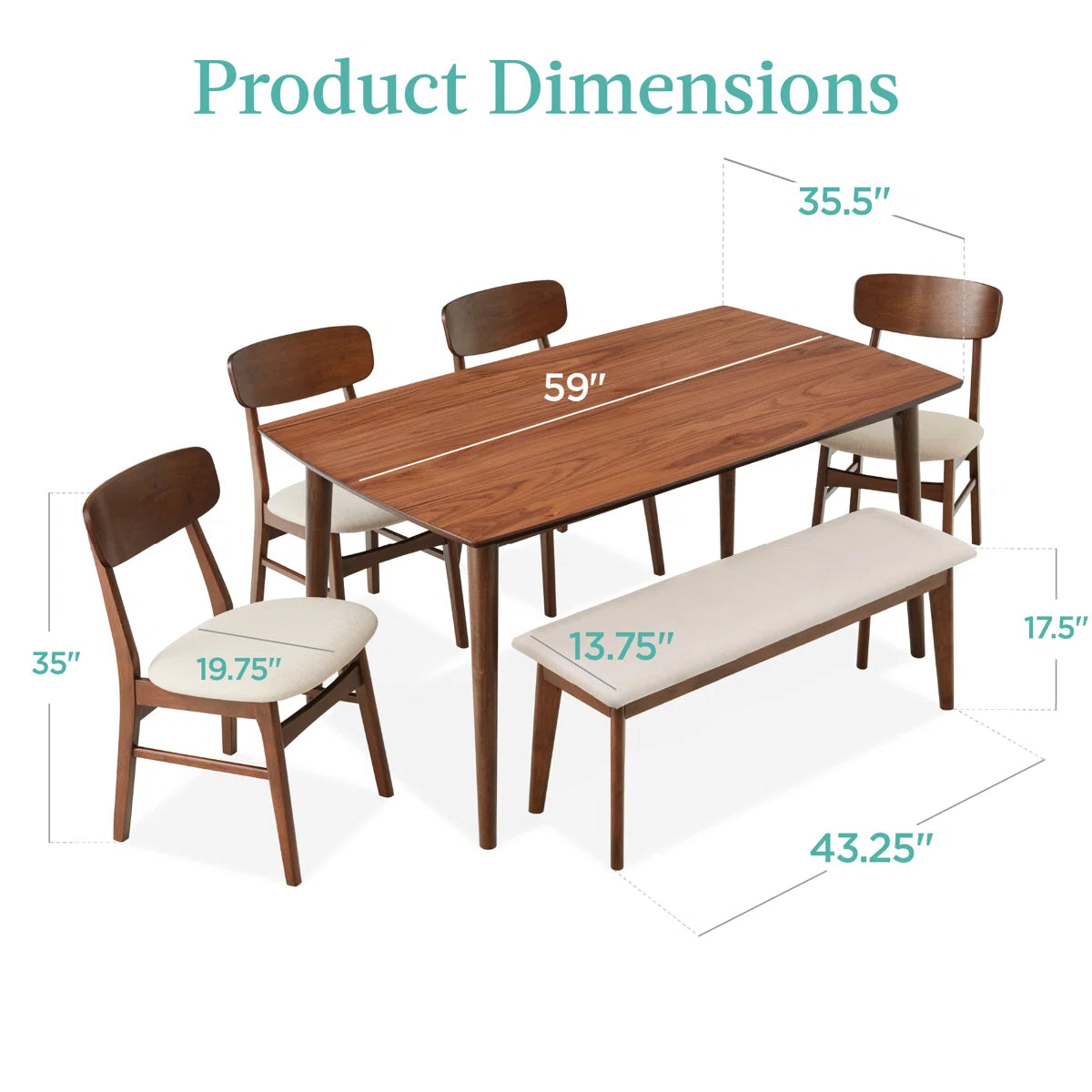 Lindsae Dining Set 6 Seater