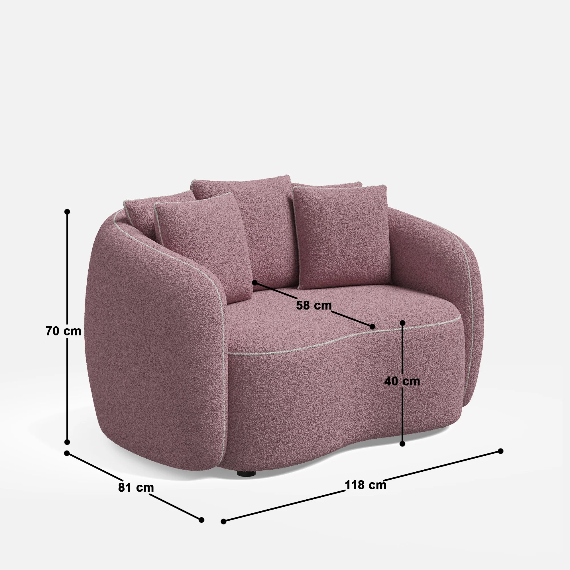 Lisa Curvy Love Seat Sofa Chair