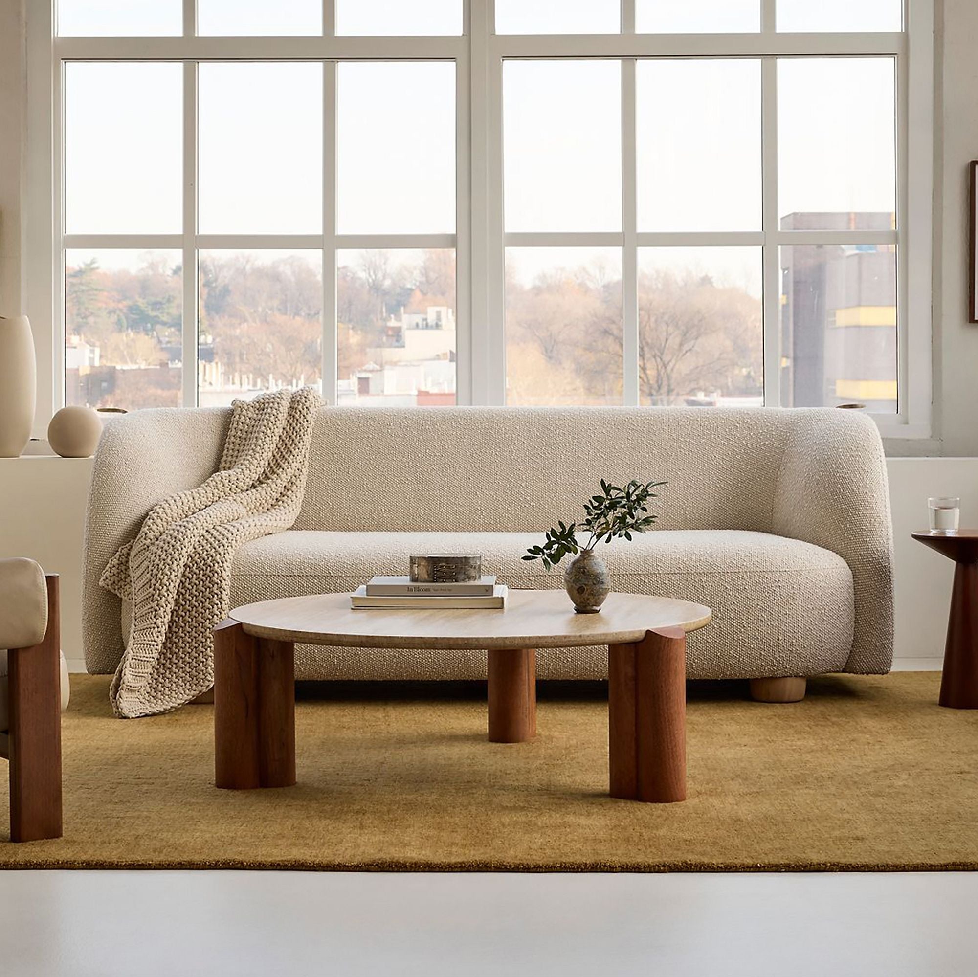 Michelle Boucle Curvy 3-Seater Sofa