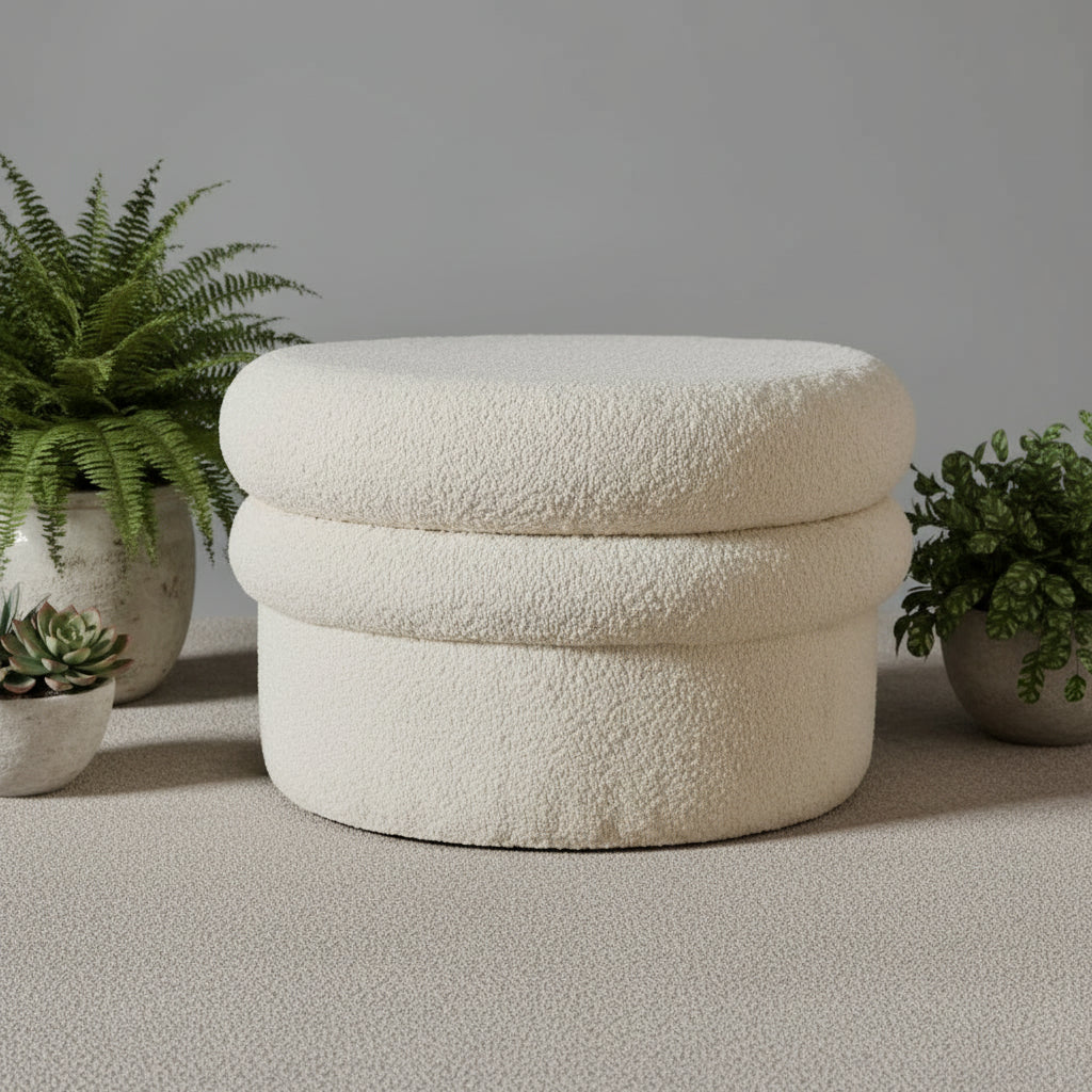 Landyn Boucle Ottoman