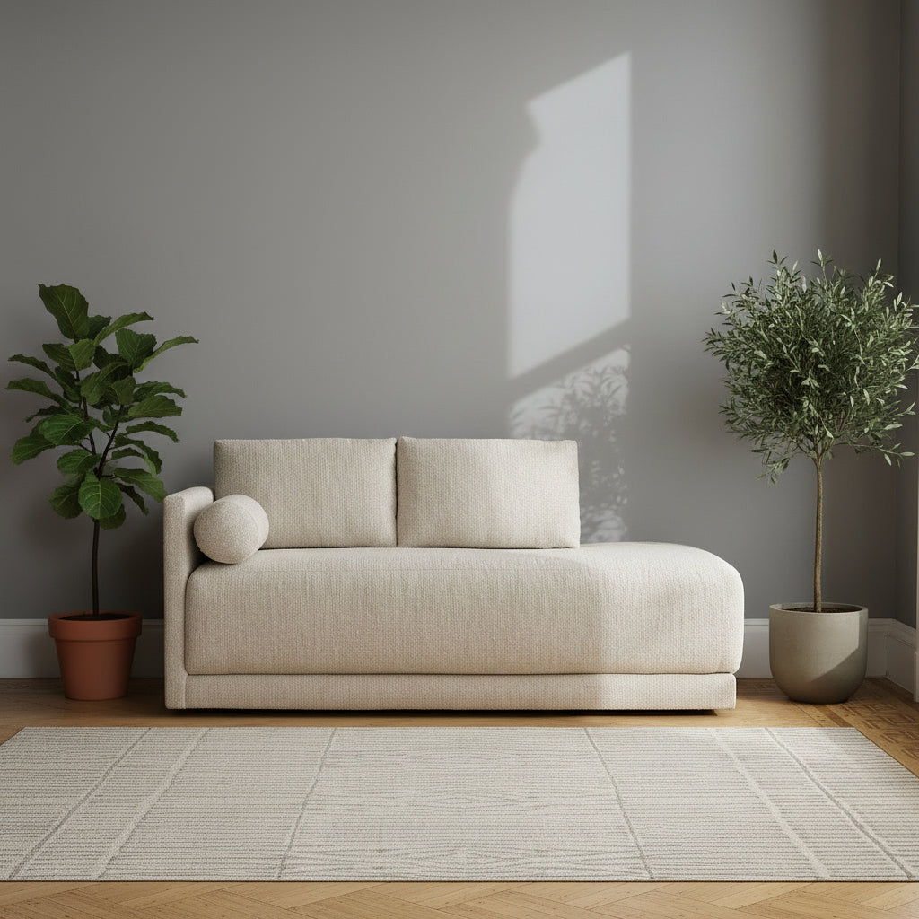 Que Riggins Riggins Boucle Chaise Lounge Sofa – Treeboat