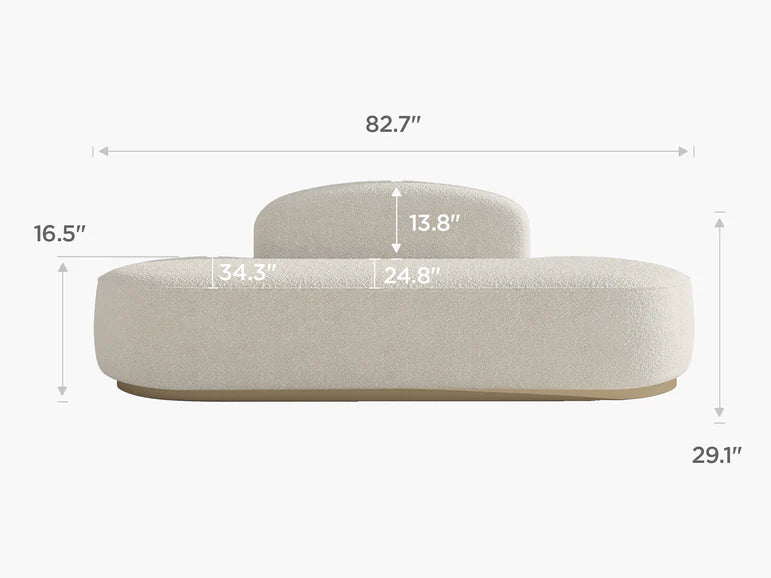 Rotondo Curved Armless 3-Seater Sofa