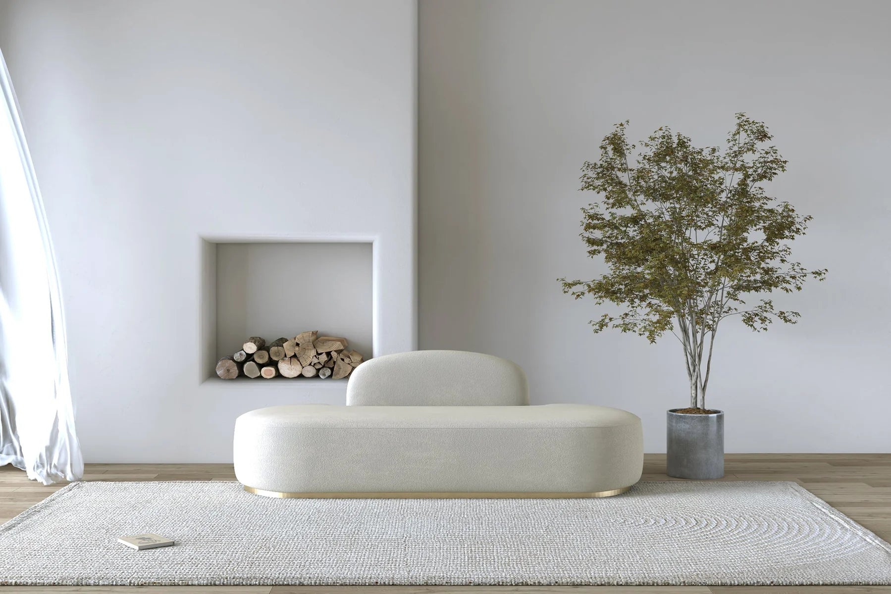 Rotondo Curved Armless 3-Seater Sofa