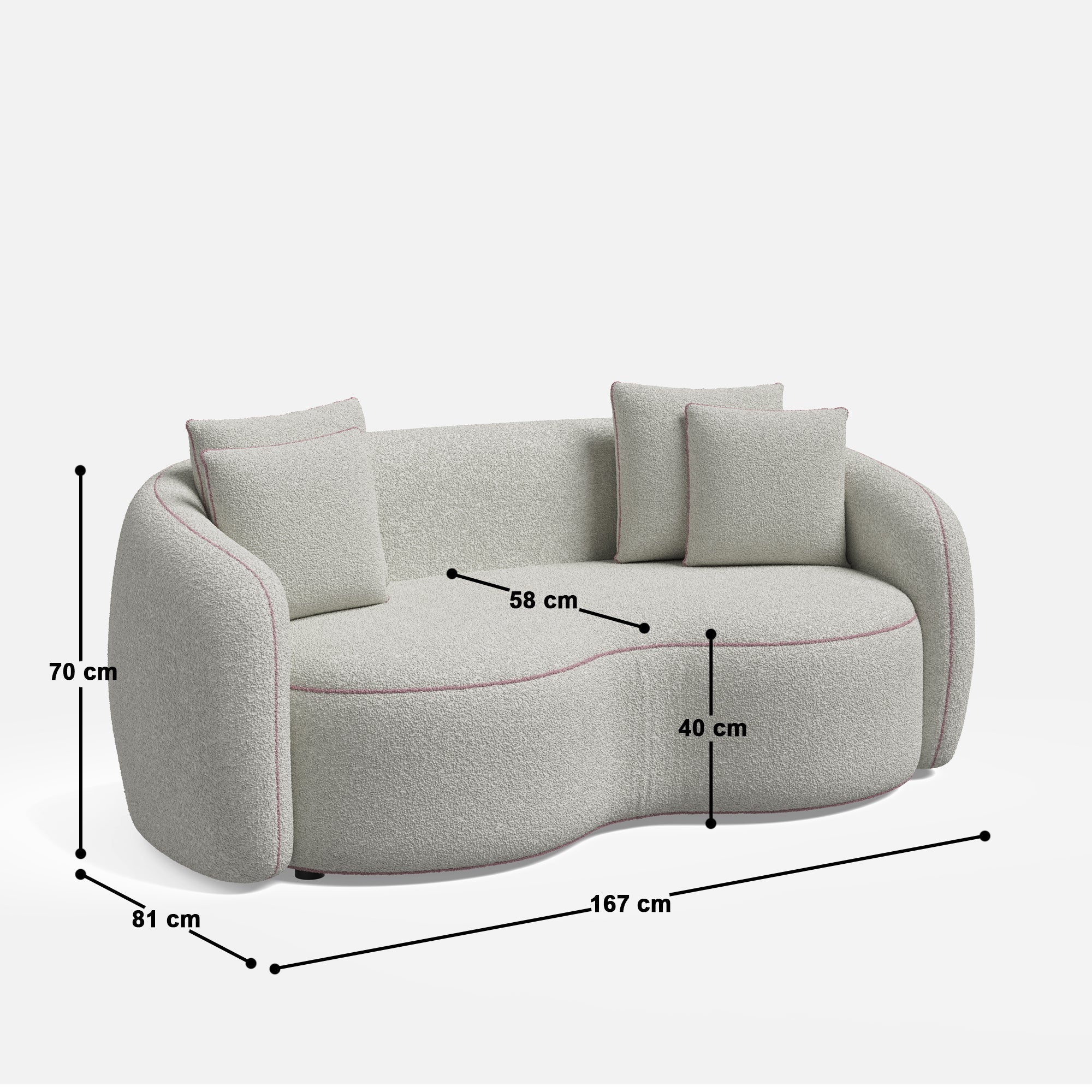 Sandra Curvy 2-Seater Sofa
