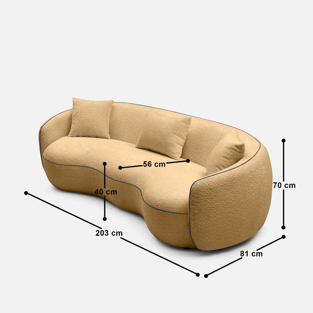 Sandra Curvy 3 Seater Sofa