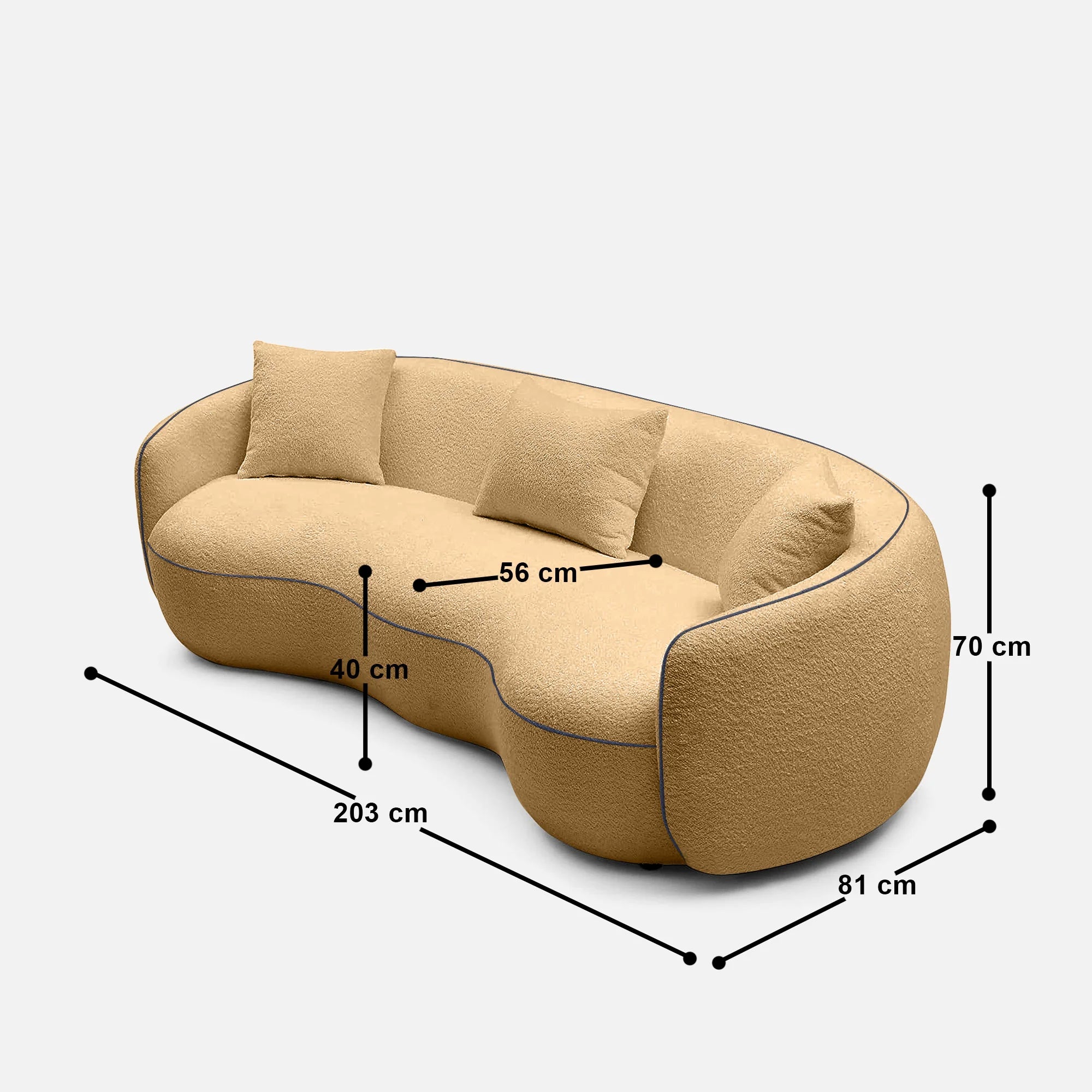 Sandra Curvy 3 Seater Sofa