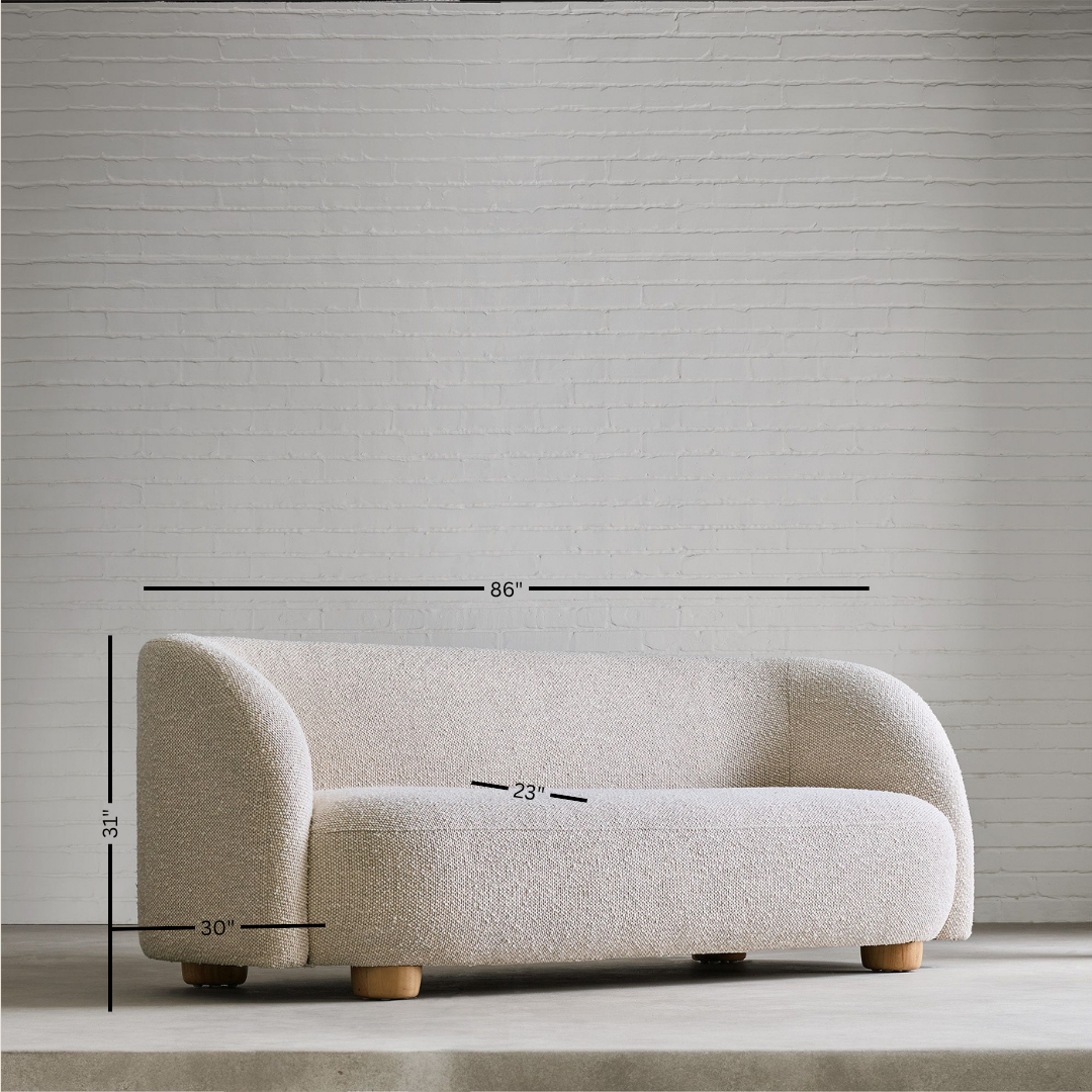 Michelle Boucle Curvy 3-Seater Sofa
