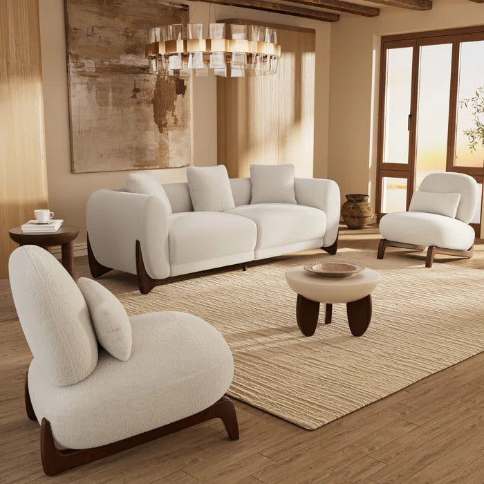 Modern Boucle 5 Seater Sofa Set