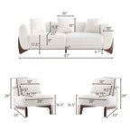 Modern Boucle 5 Seater Sofa Set
