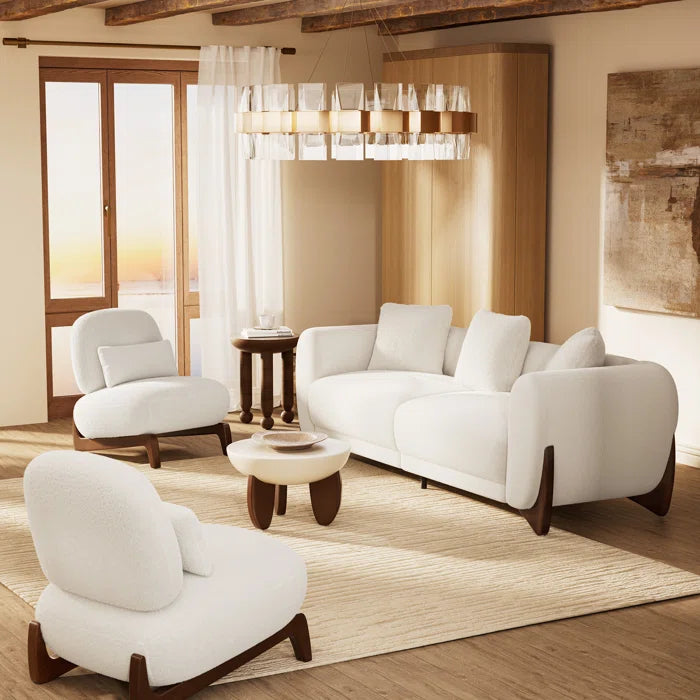 Modern Boucle 5 Seater Sofa Set